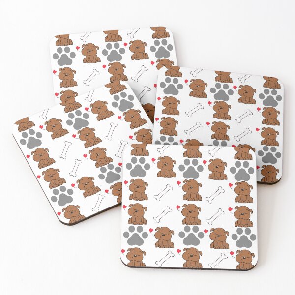 Item preview, Brown love dog pattern designed and sold by Beyond Words.