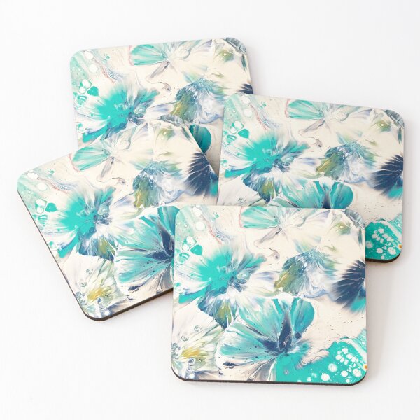 Item preview, Water Blue Blossoms | Fluid Art Design designed and sold by acrylicartp.