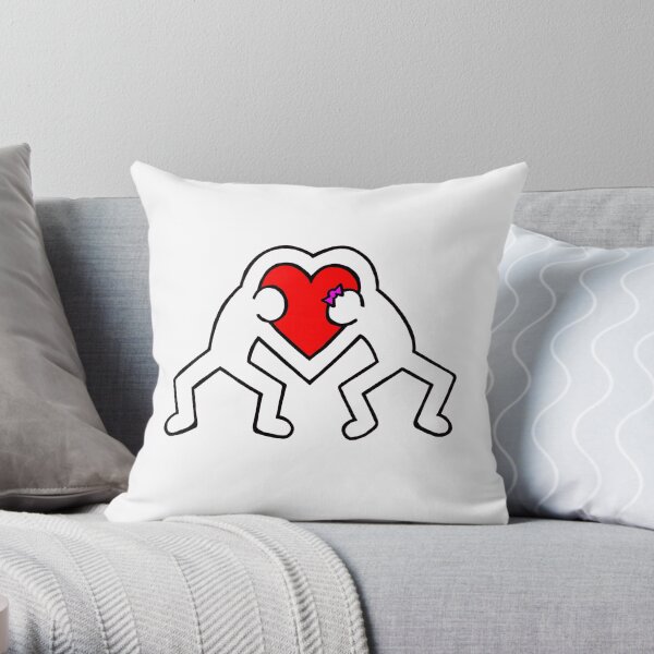 LOVE Haring-Style Throw Pillow