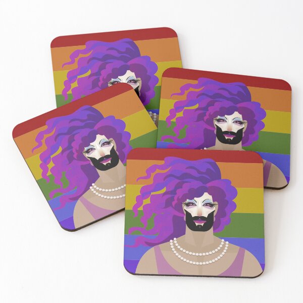 Item preview, beautiful drag queen with make up and pride flag designed and sold by matintheworld ( delcarmat ).