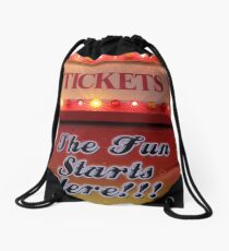 The Fun Starts Here Drawstring Bag