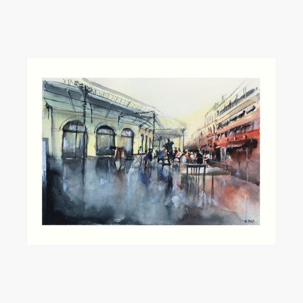 Place des Chartrons - Bordeaux - Watercolor Art Print