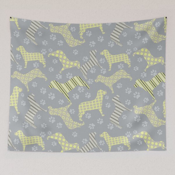 Item preview, Dogs pups and paws in light grey designed and sold by susanvarleyart.