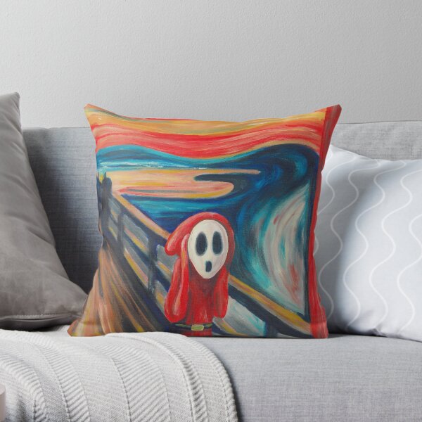 Shy Guy Scream Throw Pillow