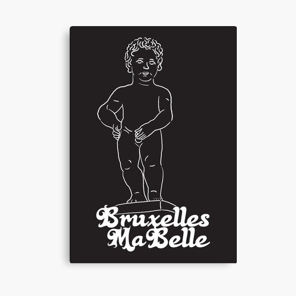 Belgium Manneken Pis BLACK Canvas Print