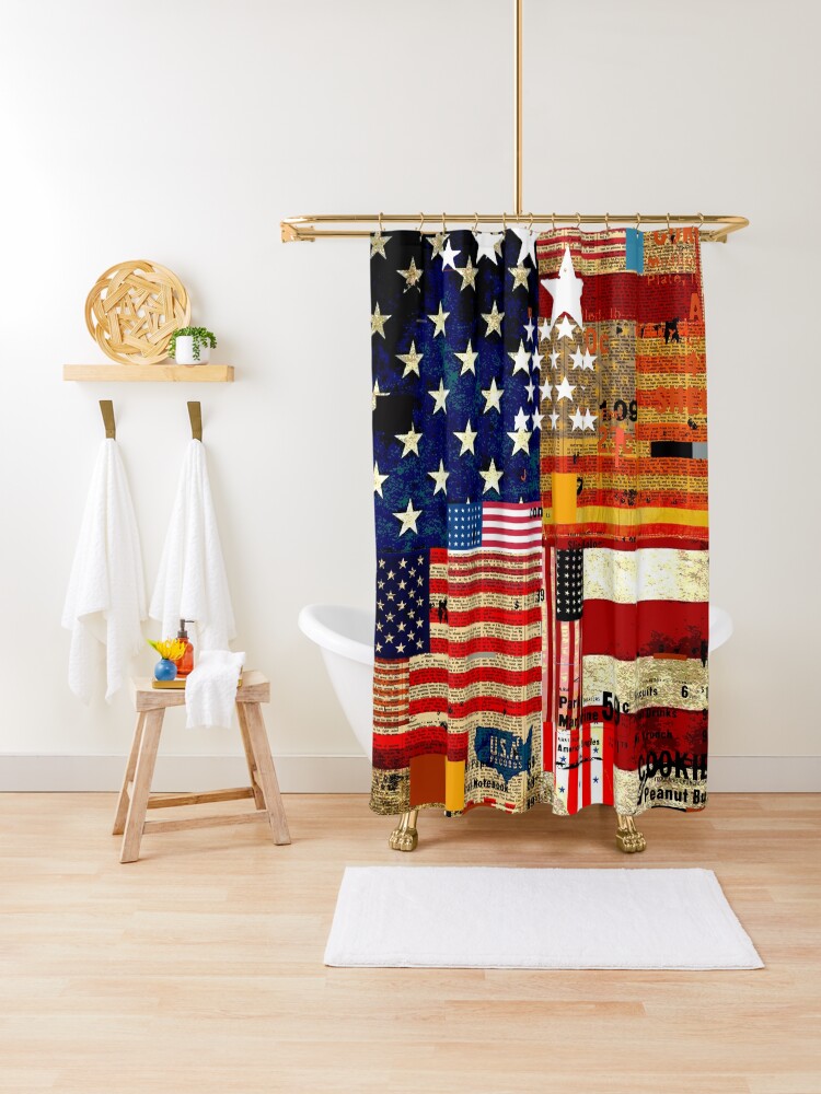 Thumbnail 1 of 5, Shower Curtain, AMERICAN FLAG designed and sold by Mark Andrew Allen.