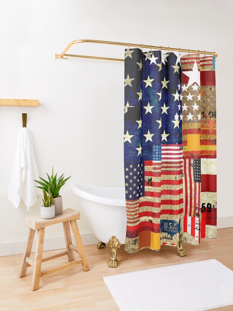 Thumbnail 3 of 5, Shower Curtain, AMERICAN FLAG designed and sold by Mark Andrew Allen.