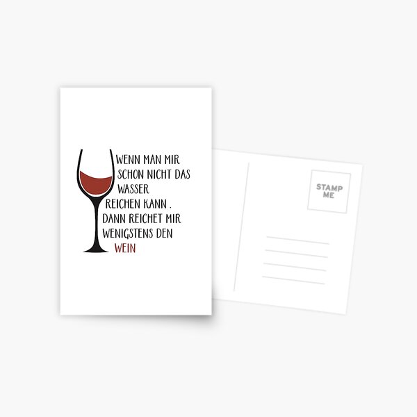 Postkarten Wein Redbubble