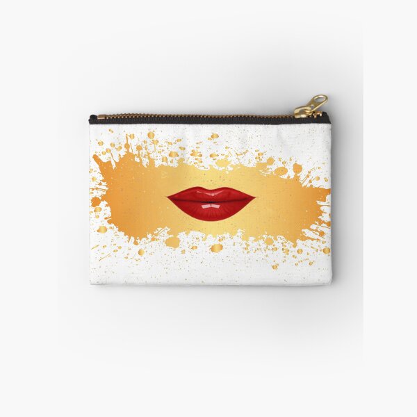 Item preview, Red lips on golden splash grunge designed and sold by LynksArts.
