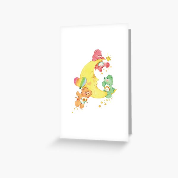 CARE CLASSIC BEARS cheer wish friend bear 90S 80S RAINBOW Y2K 2000S nostalgia print Greeting Card