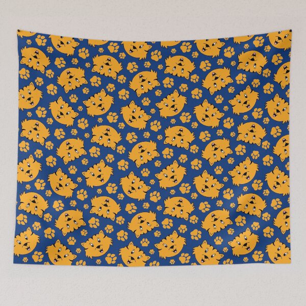 Item preview, Tigers and Pawprints on Blue designed and sold by MWCommissions.