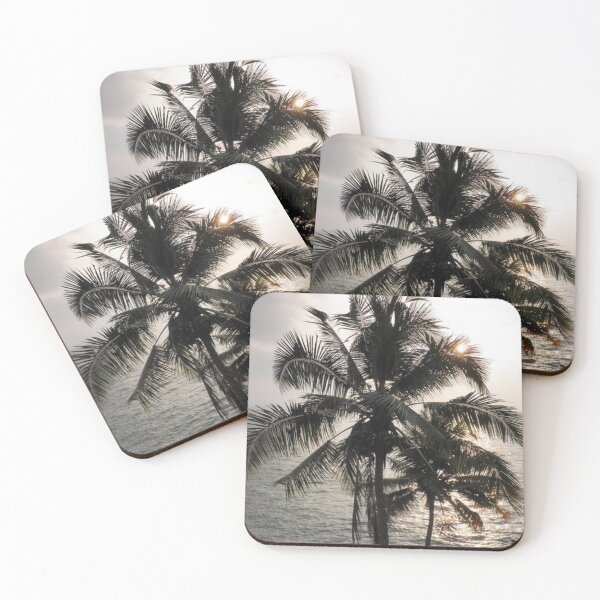 Item preview, Palm trees by the beach with beautiful setting sun in the background designed and sold by Aishwarya  Singh.
