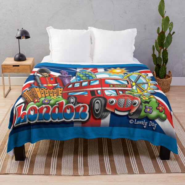 Item preview, London Magical Double Decker Bus, Famous Lovely Day Design-Blue theme designed and sold by Lovely Day.