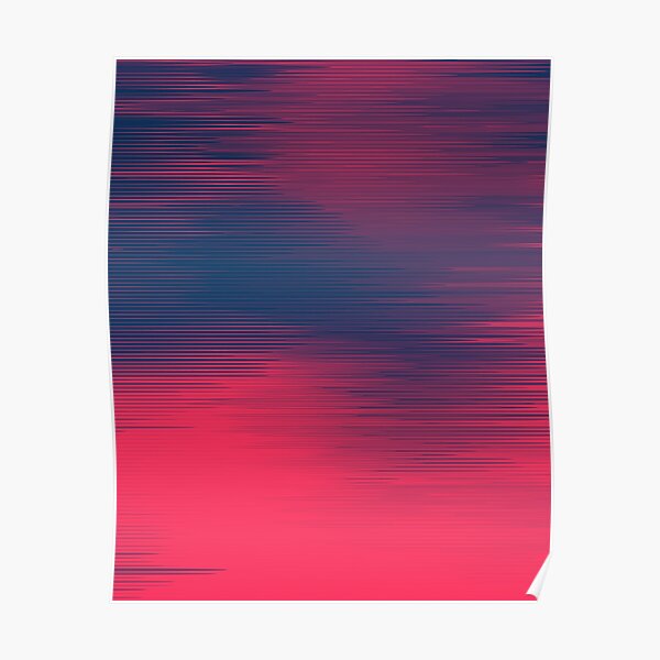 Abstract duotone color lines design Poster