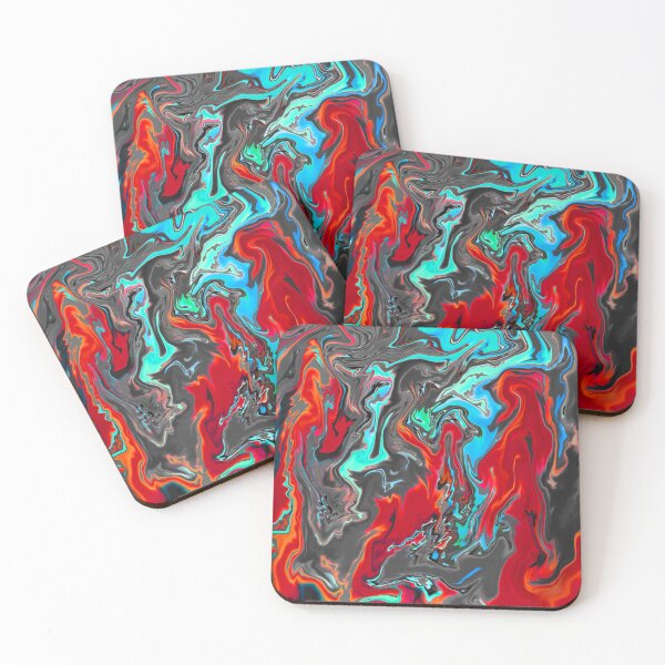 Item preview, Abstract Pattern Holographic Distorted Liquid Oil Blue Red designed and sold by InvestingRoad.