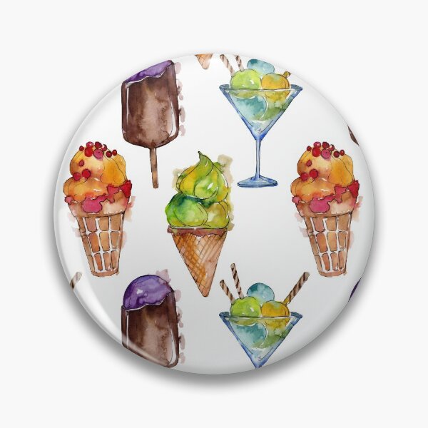Aperçu de l'œuvre Glaces à l'aquarelle et Sundaes à la crème glacée créée et vendue par SamuraiKate.