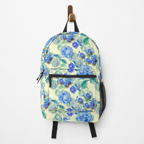 Item preview, Blue Watercolor Floral, Yellow Background designed and sold by Sharon Schwalbe.