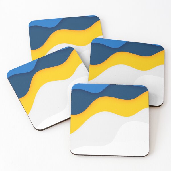 Item preview, weavy color shapes of white, yellow and blue top down designed and sold by LynksArts.