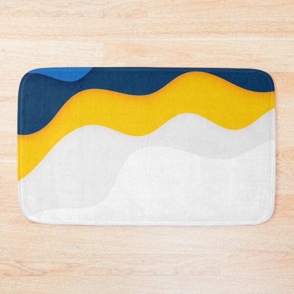 Item preview, weavy color shapes of white, yellow and blue top down designed and sold by LynksArts.