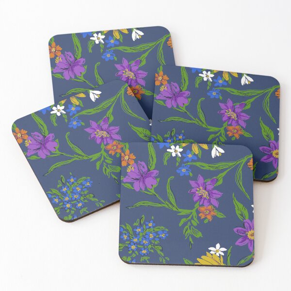 Item preview, Spring Flowers on Blue designed and sold by Leslie Rogers Todder.