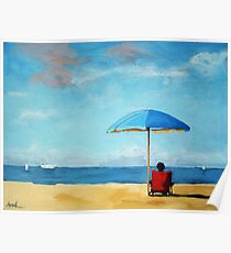 Special Moments - beach scene original oil painting Poster
