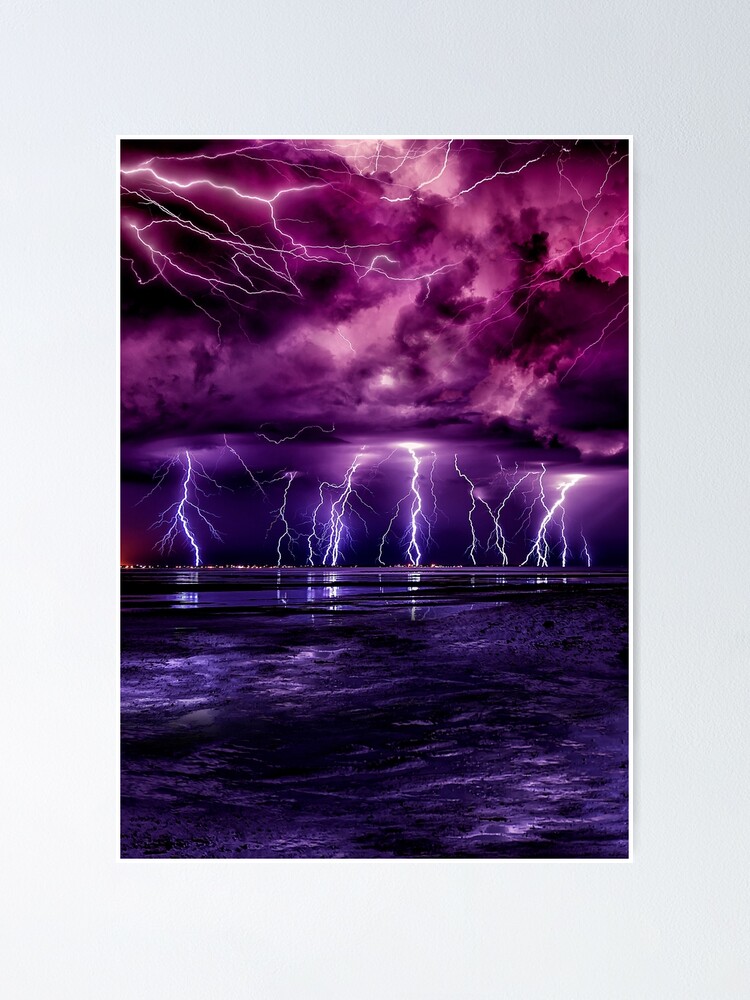 Blue Thunder Storm, Colorful Lightning graphic | iPad Case & Skin