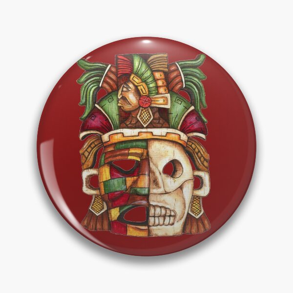 Item preview, Carved Mayan Life and Death Mask in Acrylic Painting designed and sold by Sharon Schwalbe.