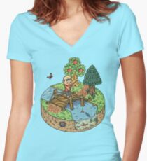 New Leaf Women's Fitted V-Neck T-Shirt