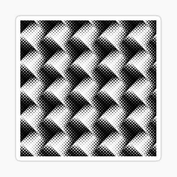 Visual Effect Black And White 3D cubes doodles Pattern Sticker