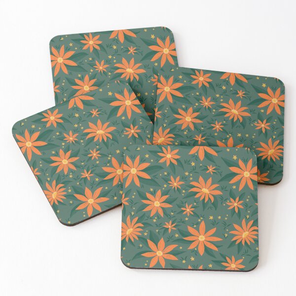 Item preview, Vintage Orange Florals designed and sold by aterkaderk.