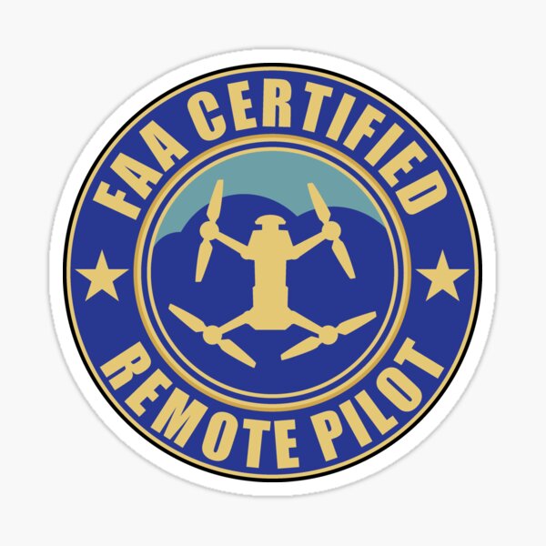 Vista previa del artículo con la obra «Piloto de aviones no tripulados certificado por la FAA Piloto remoto con licencia», diseñado y vendido por Huhnerdieb Apparel.