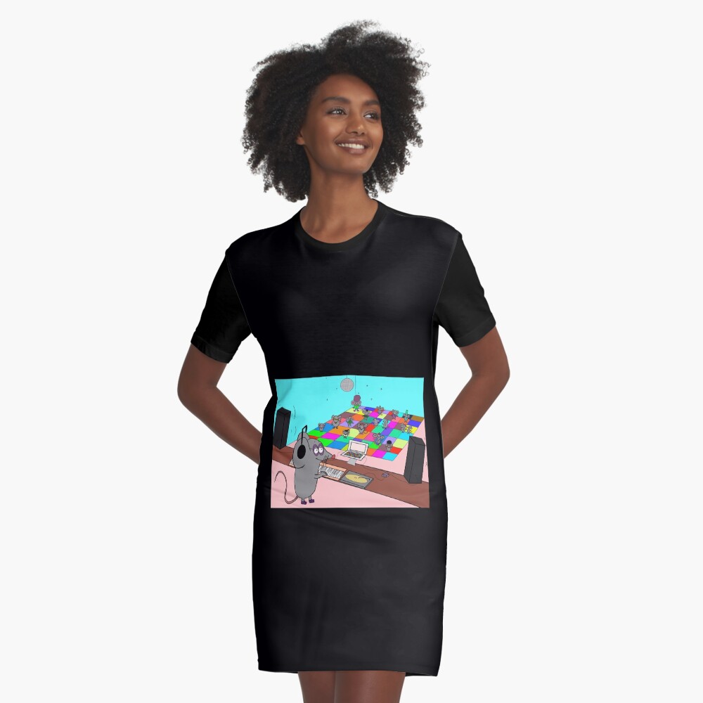 Techno Rat Graphic T-Shirt Dress
