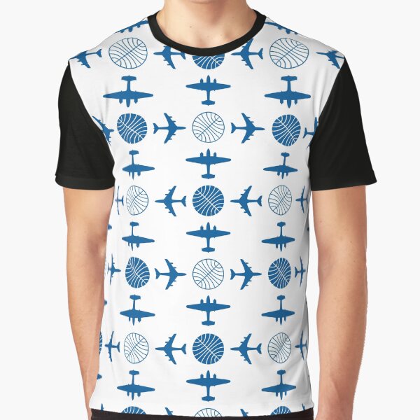 Pan Am Plane Icon Pattern Graphic T-Shirt