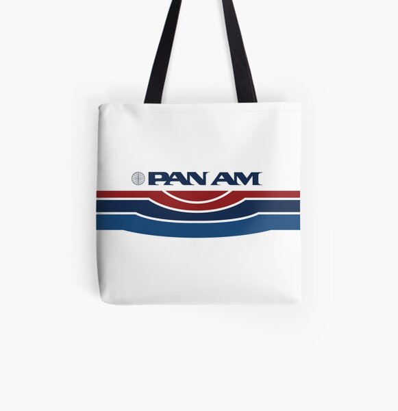 Pan Am Logo with Stripes All Over Print Tote Bag