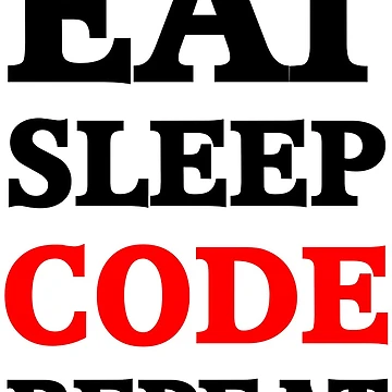 Artwork thumbnail, Eat Sleep Code Repeat Pattern by Textography1
