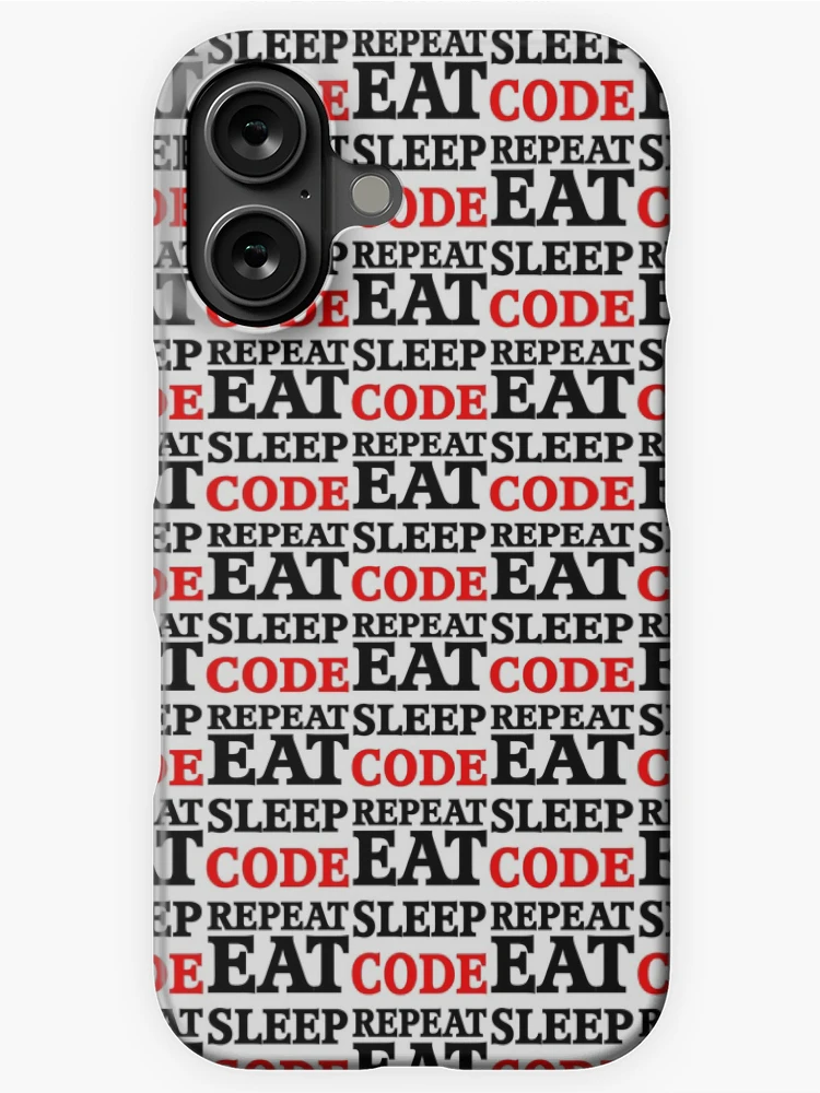 Thumbnail 1 of 4, iPhone Case, Eat Sleep Code Repeat Pattern designed and sold by Textography1.