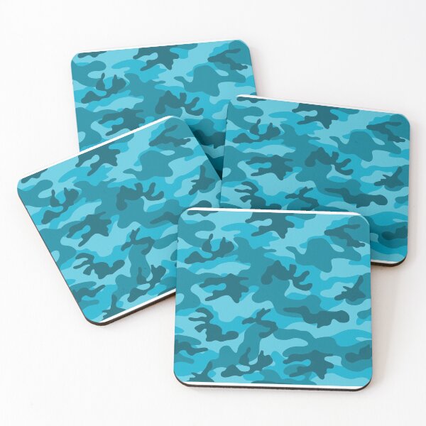 Item preview, Cyan Camo Camouflage Pattern designed and sold by digitalvintage.