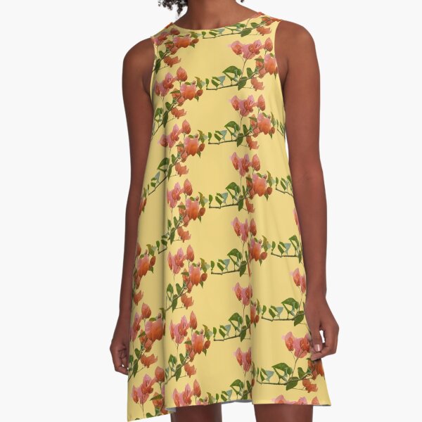 Großer Bougainvillea-Haufen A-Linien Kleid
