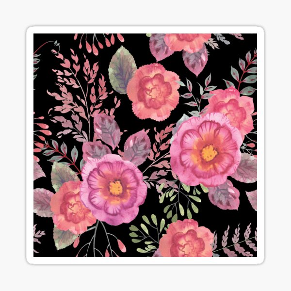 Item preview, Black Pink Roses Floral Pattern  designed and sold by CarpeDiemLife.