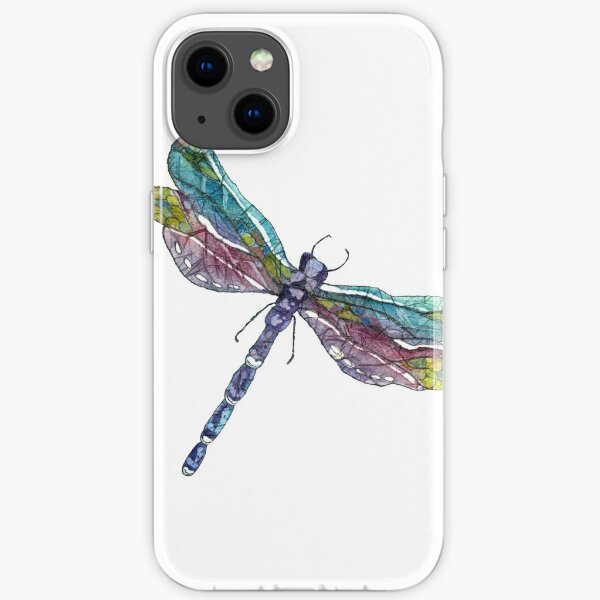 Blauer Libellen-Aquarell-Batik iPhone Flexible Hülle