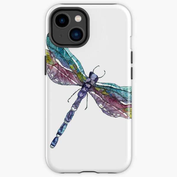 Blue Dragonfly Watercolor Batik iPhone Tough Case