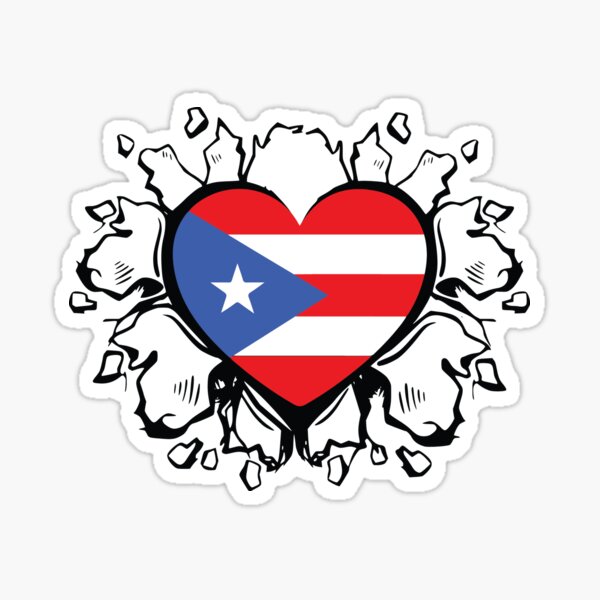 Puerto Rican Flag Heart Stickers Redbubble