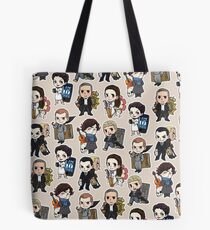 Sherlock Chibis All Over (Warm) Tote Bag