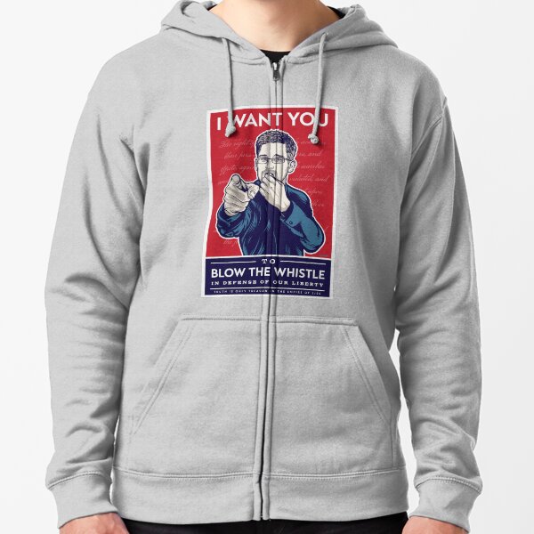 Edward Snowden I Want You Zipped Hoodie