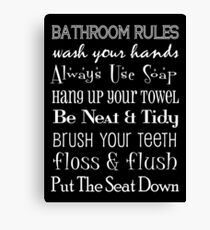 Bathroom Rules Poster Canvas Print