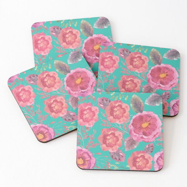 Item preview, Turquoise Roses Floral Pattern  designed and sold by CarpeDiemLife.