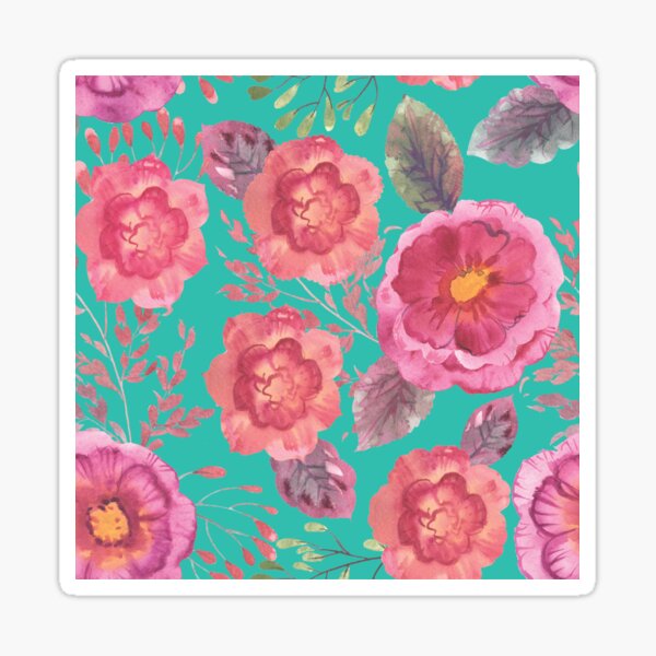 Item preview, Turquoise Roses Floral Pattern  designed and sold by CarpeDiemLife.