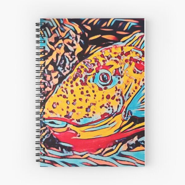 Item preview, Parrot Fish Block Print designed and sold by GlennArt.
