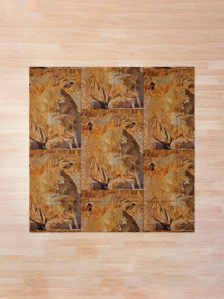 Alternate view of LION BASKING IN THE SUN Comforter