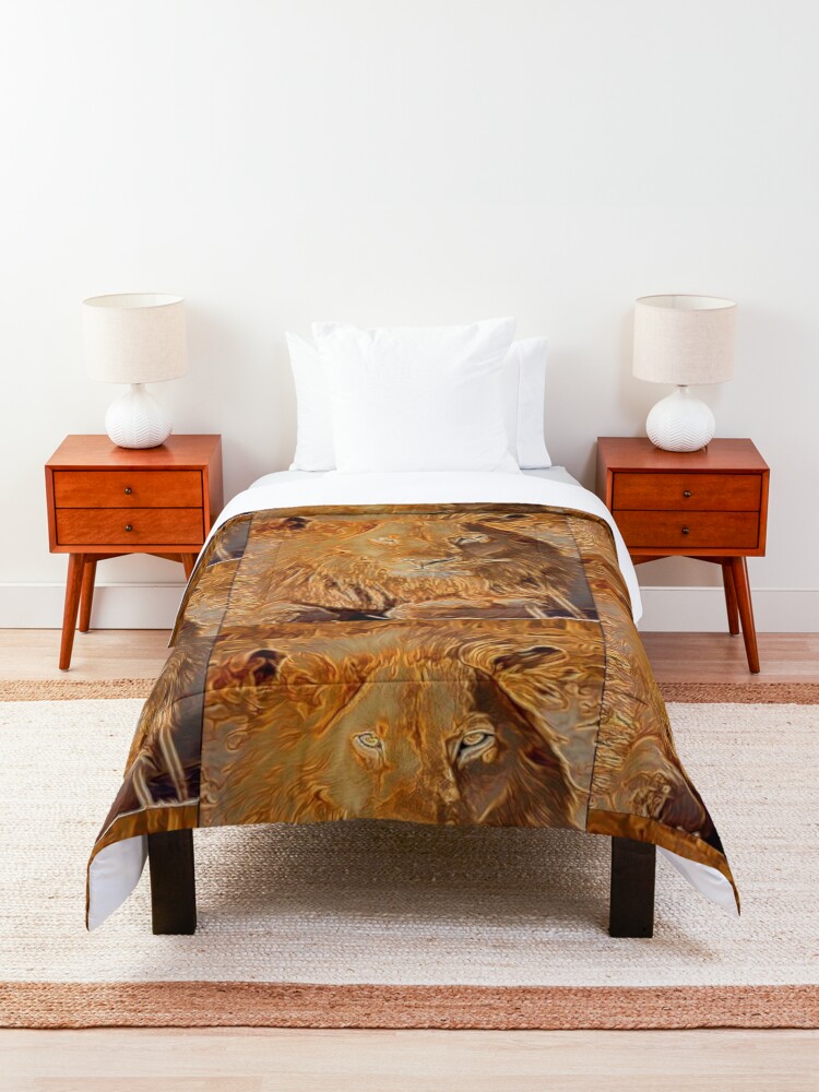 Alternate view of LION BASKING IN THE SUN Comforter